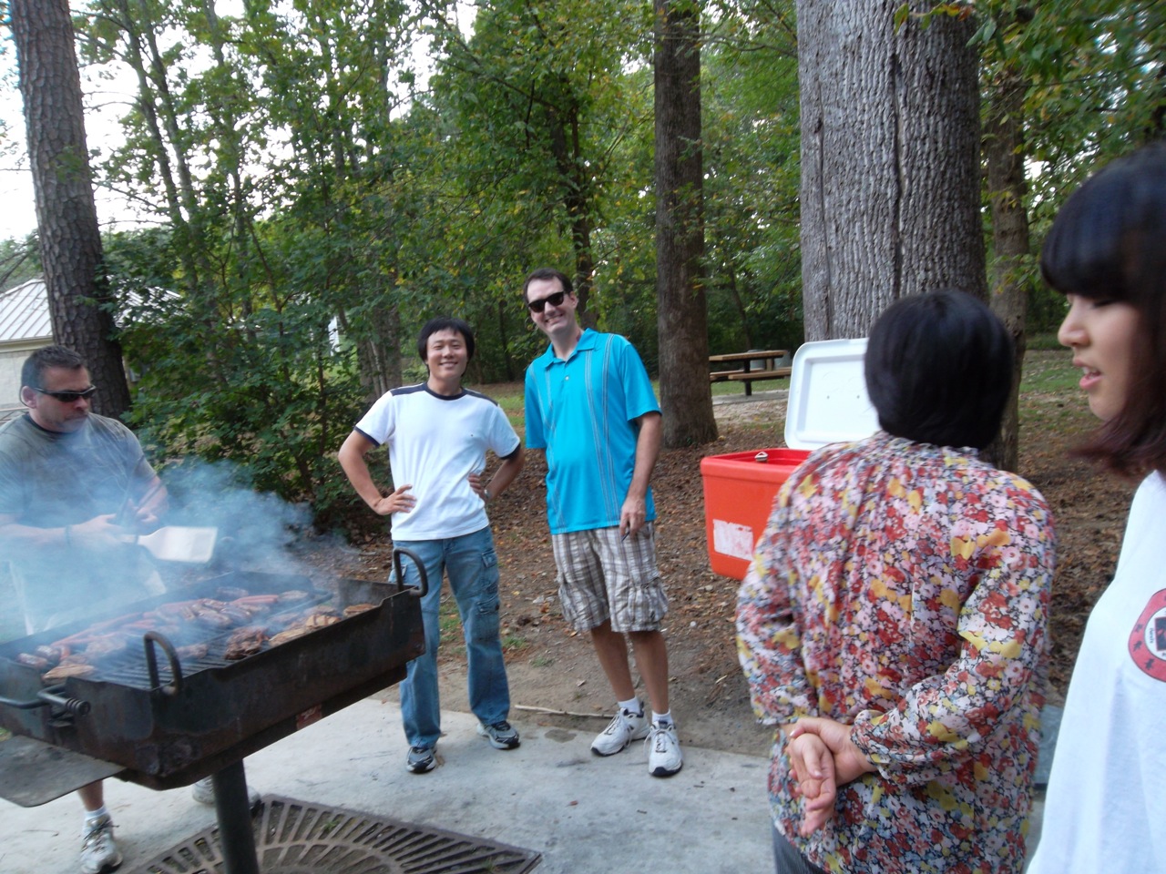 Gary socializing with cooks